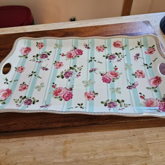 Grace Other - GRACE TEAWARE FLOWERED SANDWICH SNACK TRAY WHITE PORCELAIN VERY ELEGANT